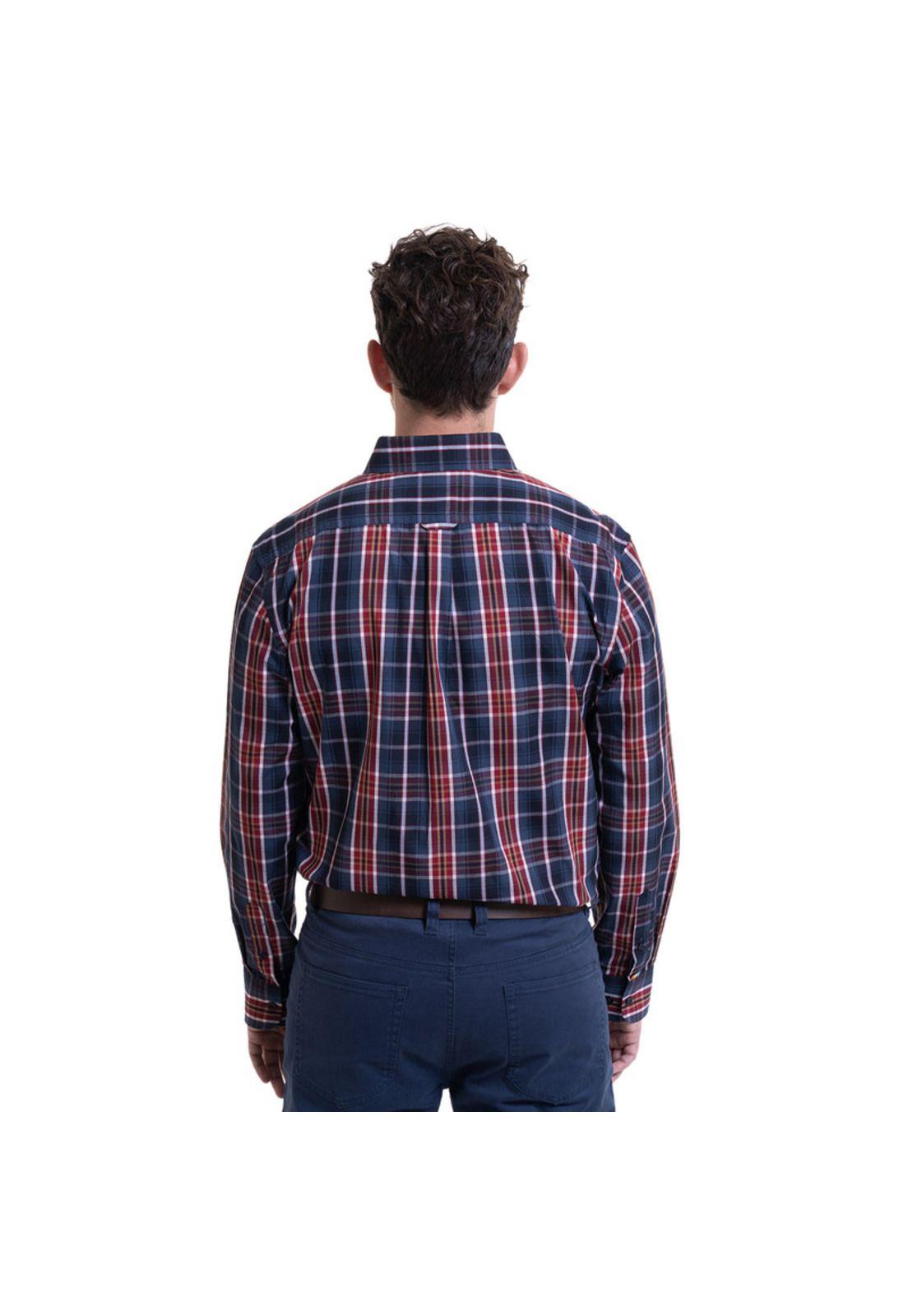 Camisa Trevira Cuadros  Azul Melange-1