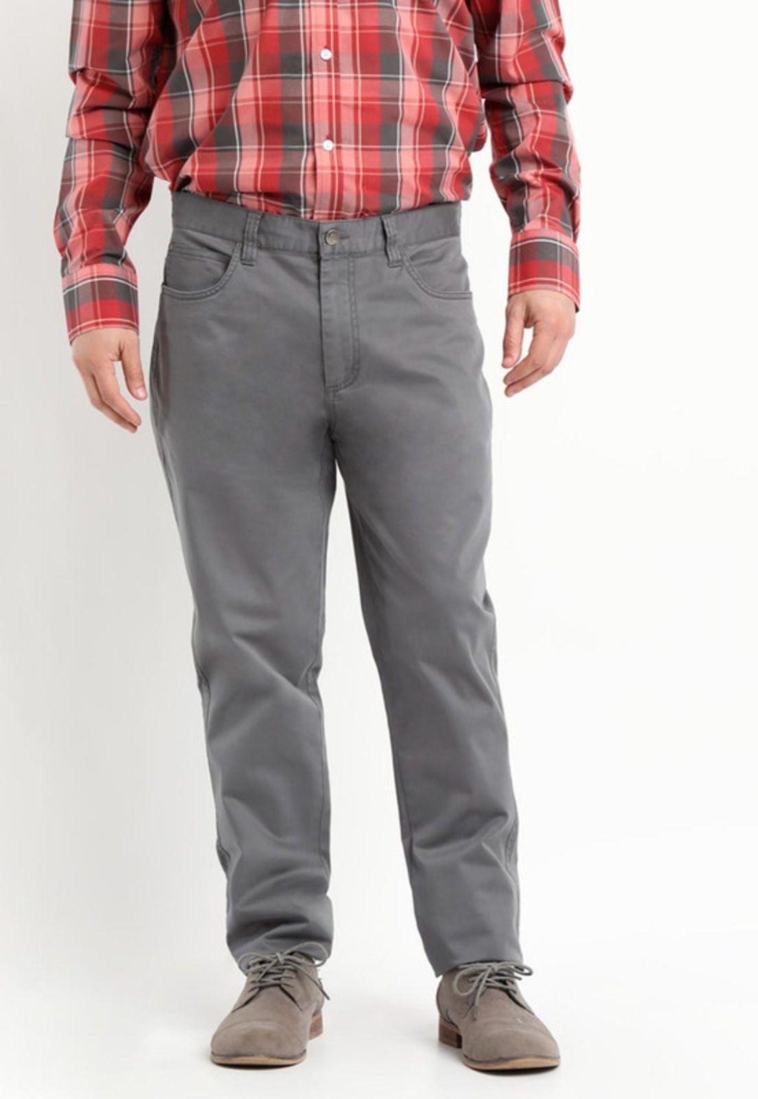 Pantalon 5 Bolsillos Spandex Gris-0