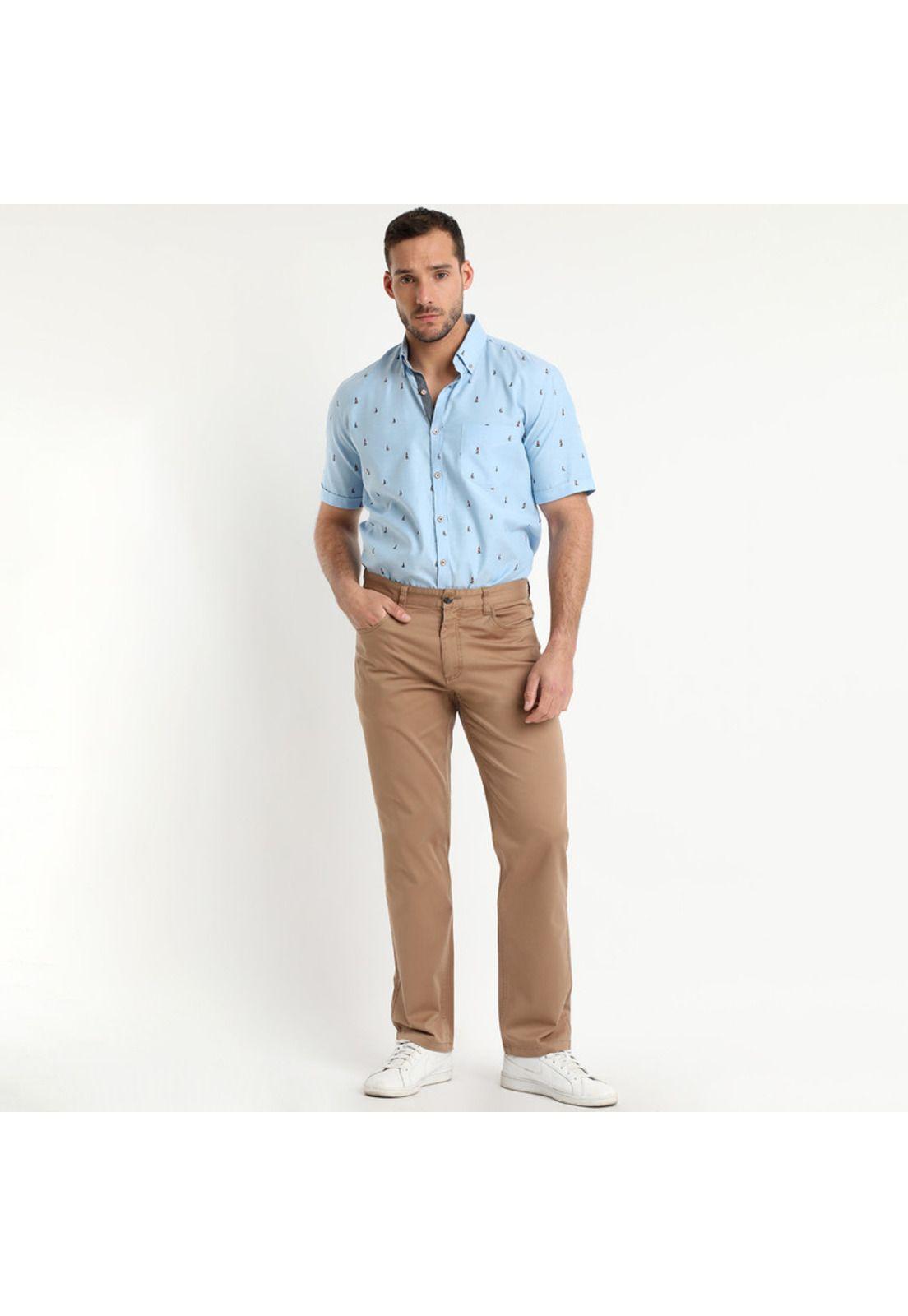 Pantalón Spandex 5 Bolsillos Regular Fit Tostado-0