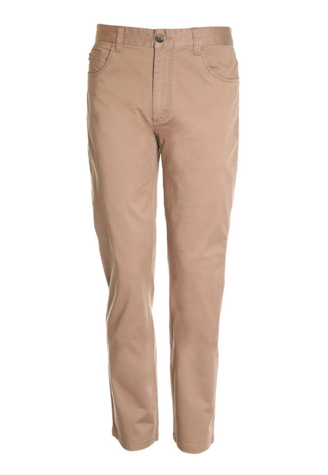 Pantalón Spandex 5 Bolsillos Regular Fit Tostado-3