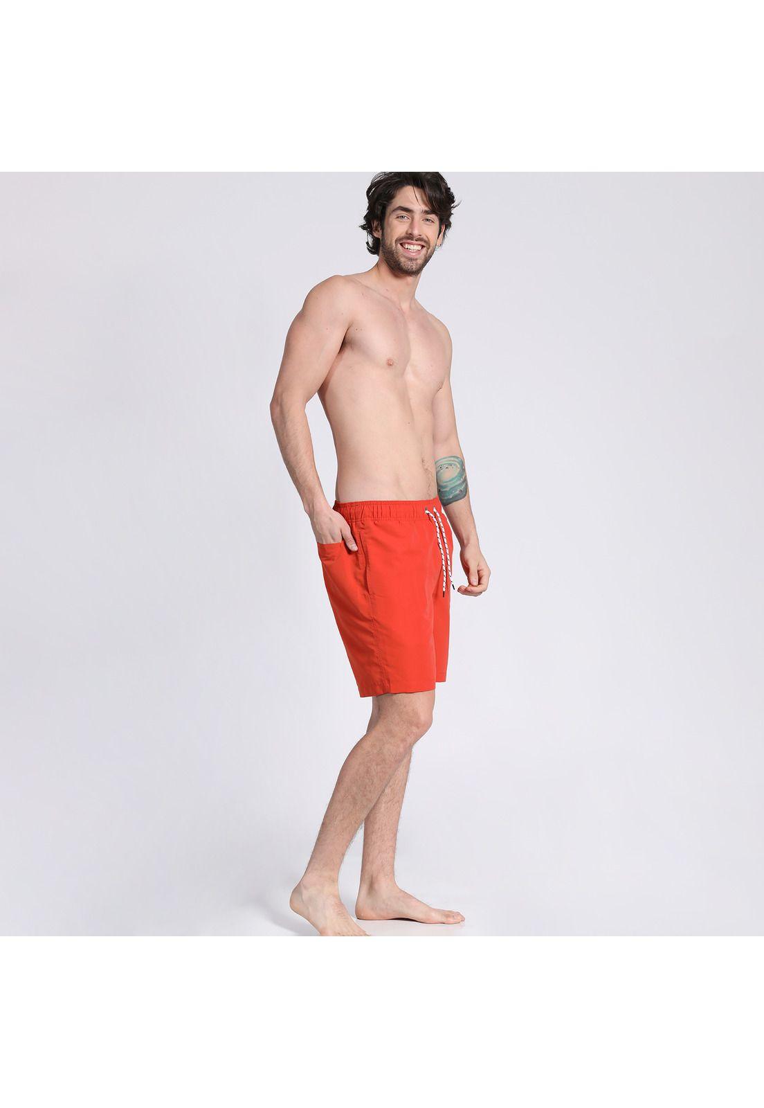 Traje de Baño Liso Naranja-1