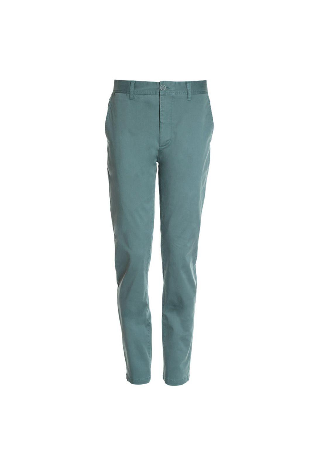 Pantalon Frente Plano Verde Oscuro-3