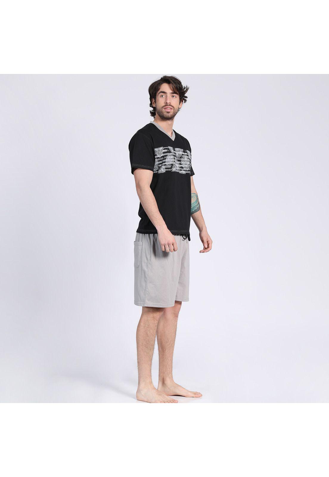 Pijama Jersey Estampado Negro-1