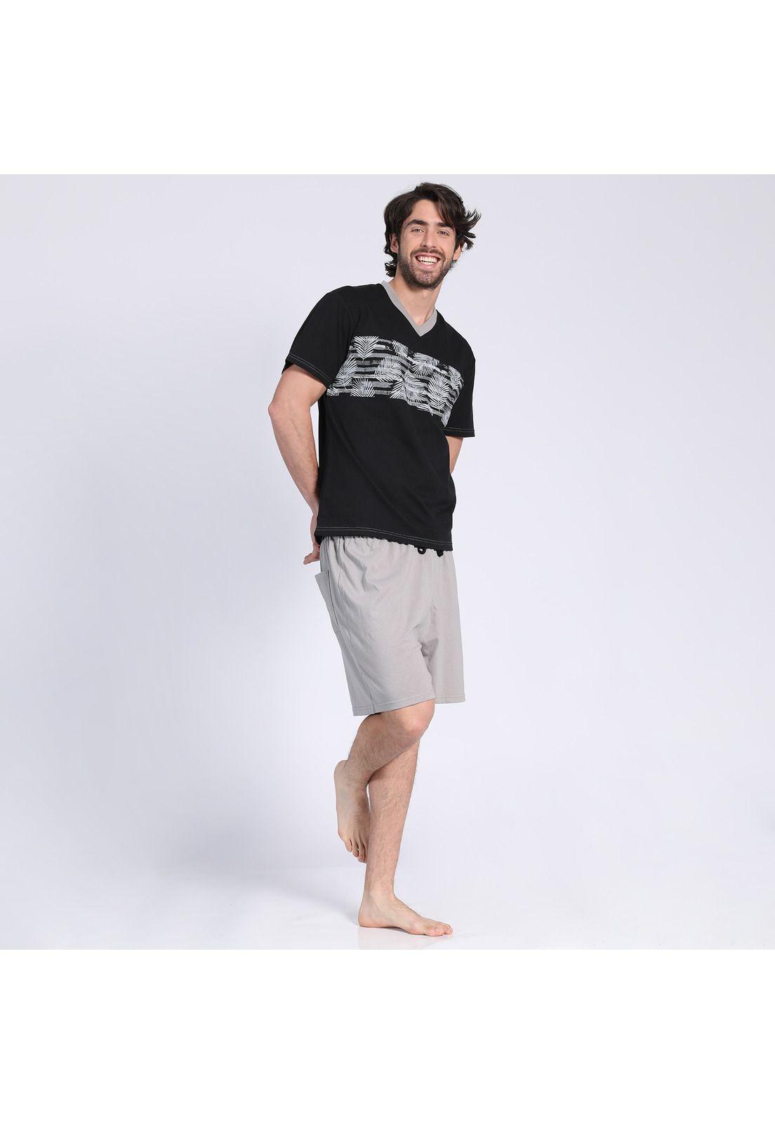 Pijama Jersey Estampado Negro-2