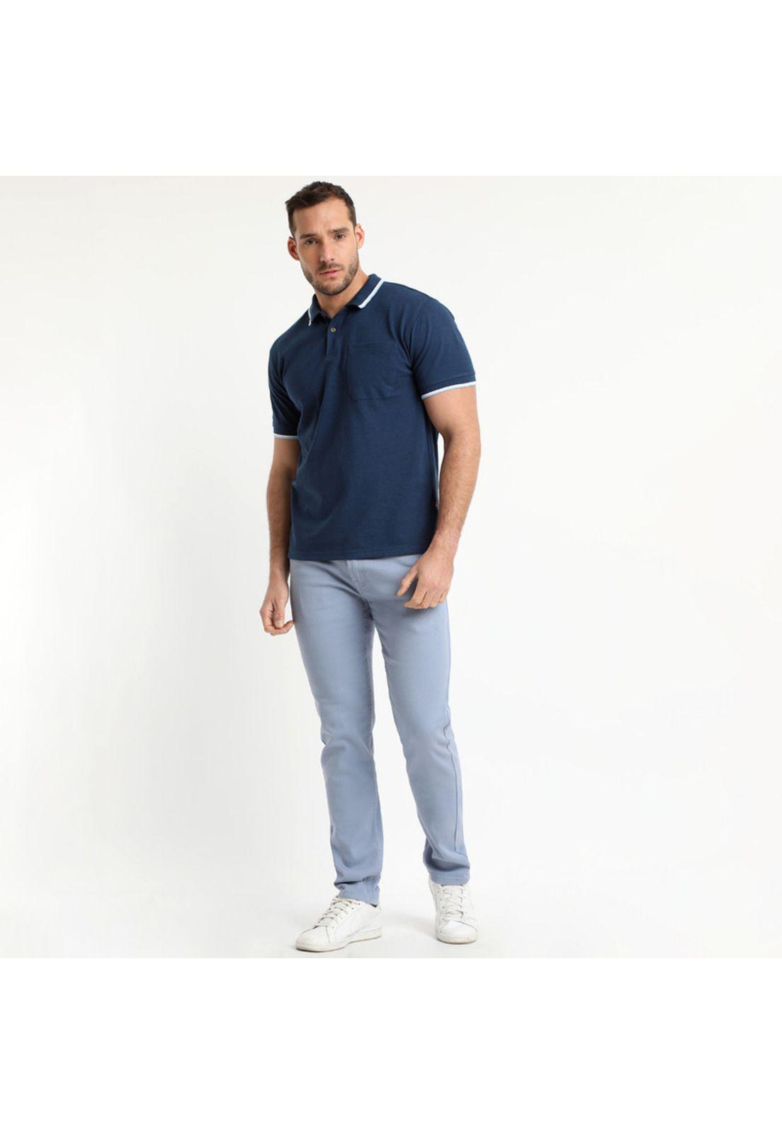 Polera Pique Azul Marino-0