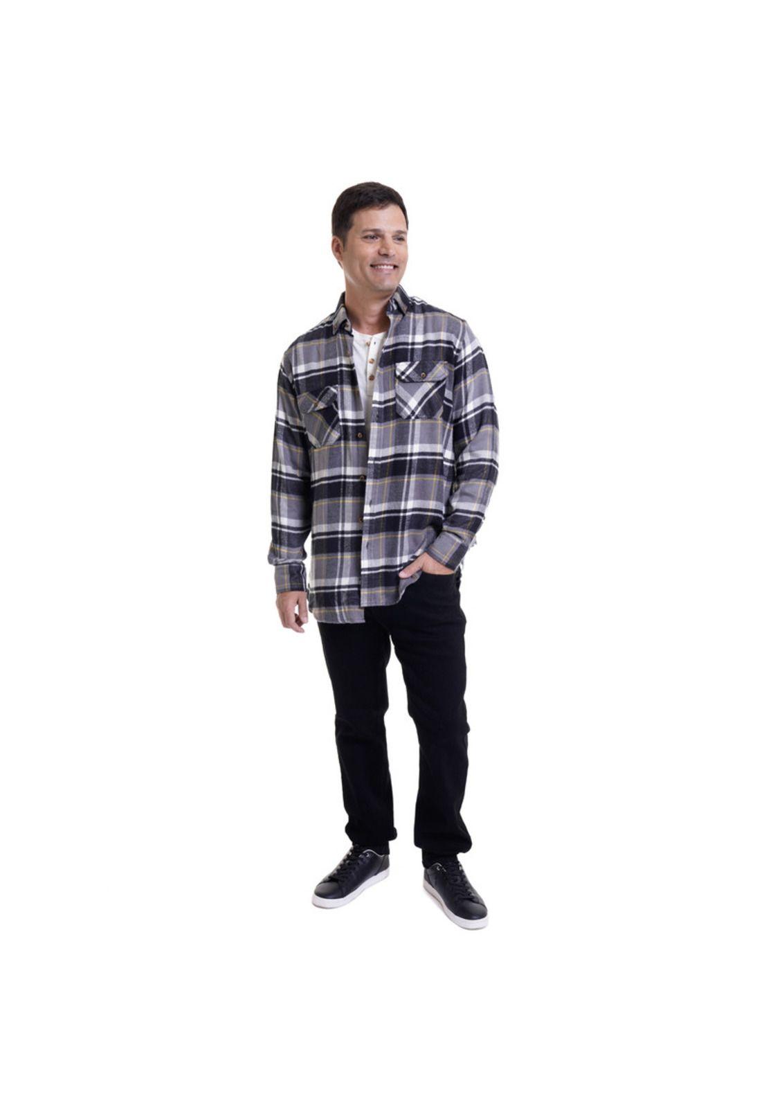 Camisa Leñadora Gris Claro-2