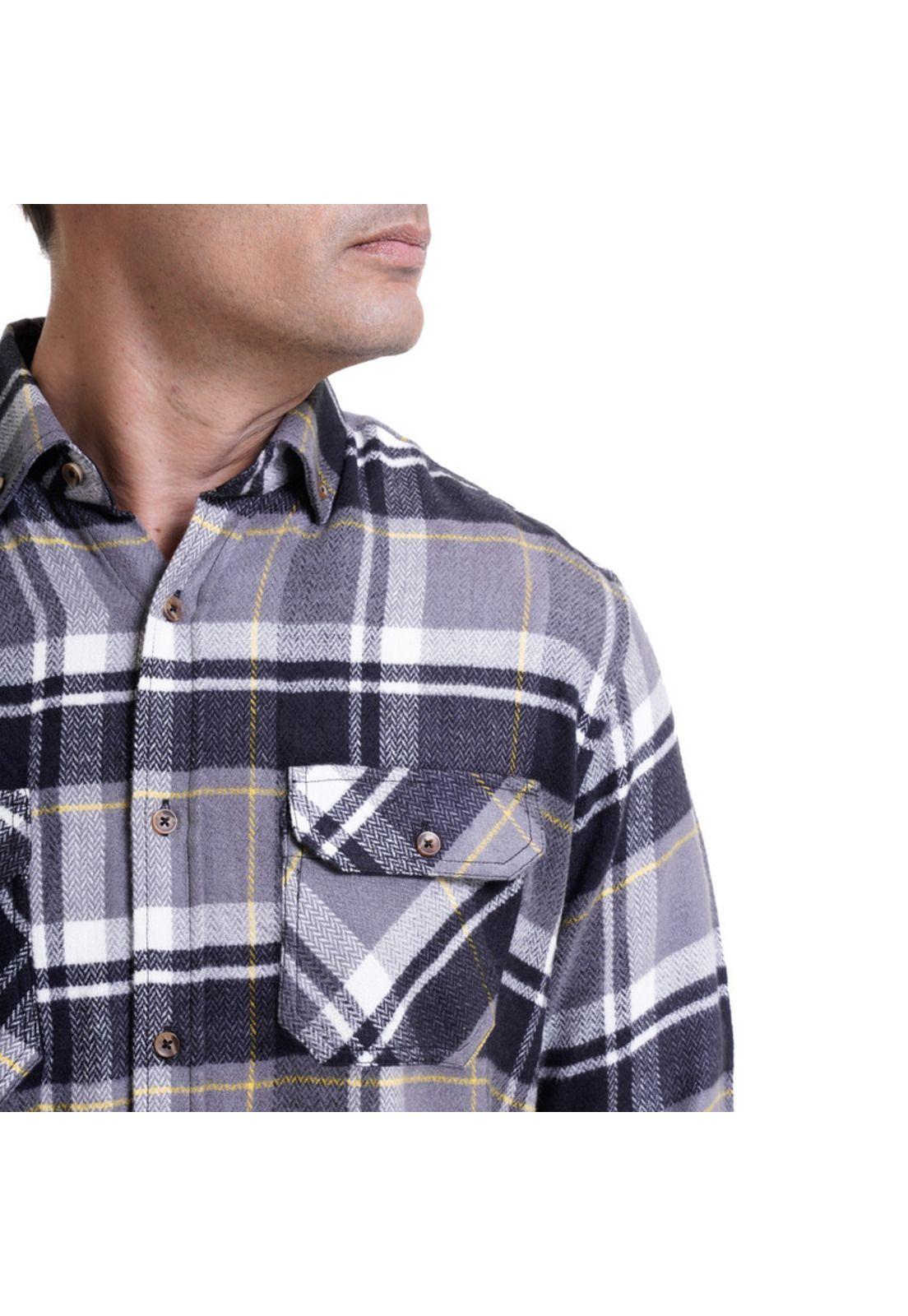 Camisa Leñadora Gris Claro-3