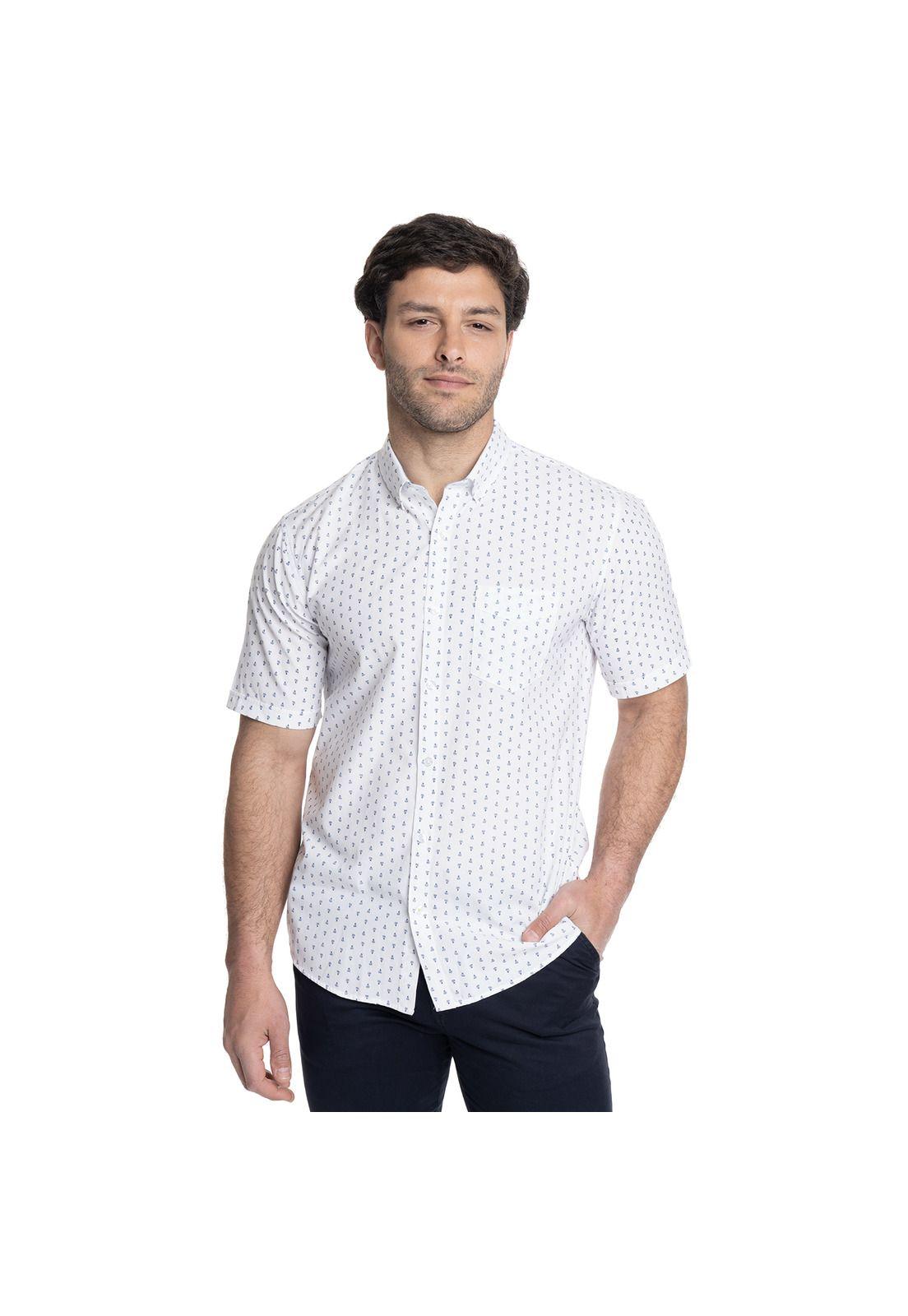 CAMISA HOMBRE MANGA CORTA ESTAMPADA OXFORD-0