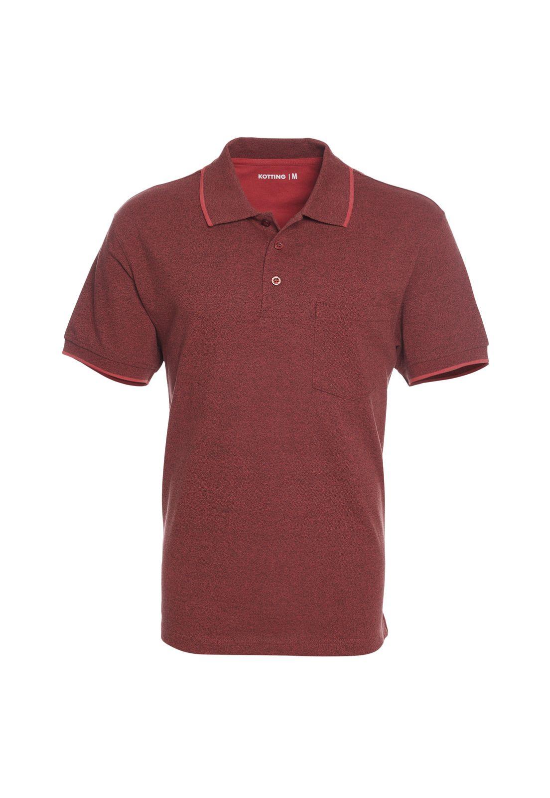 Polera Manga Corta Piqué Melange Rojo-0