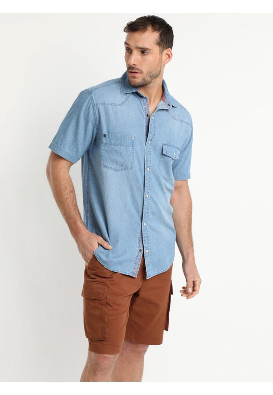 Camisa Demin mc Azul Claro Demin-2