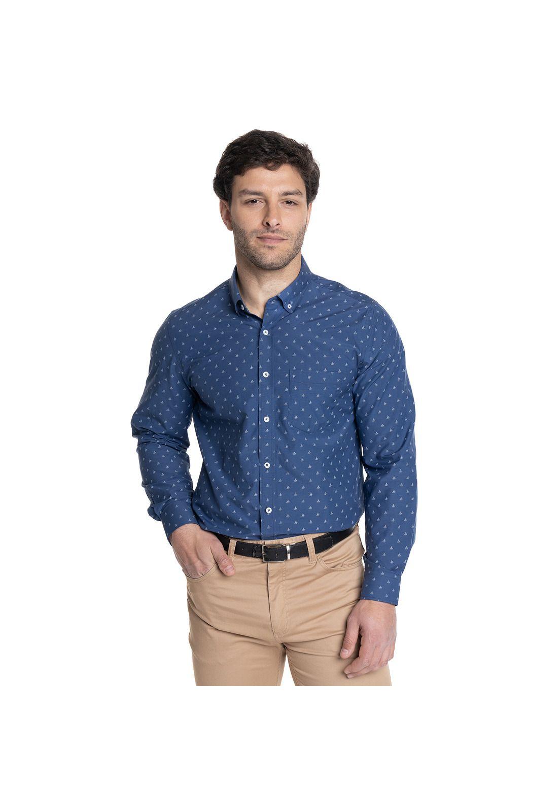 CAMISA HOMBRE MANGA LARGA TREVIRA ESTAMPADA-0