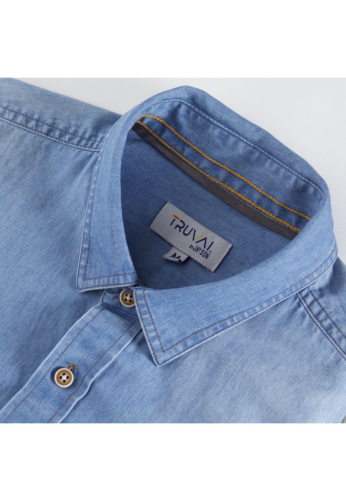 Camisa Manga Larga Denim Basica Regular Fit-4