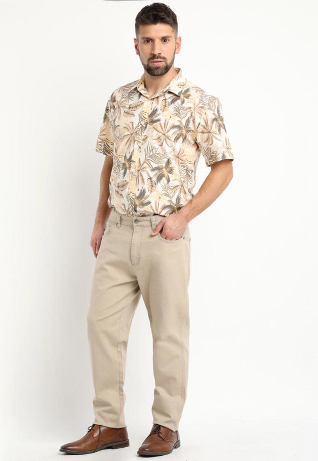 Pantalon Canvas 5 Bolsillos Spandex Beige-2