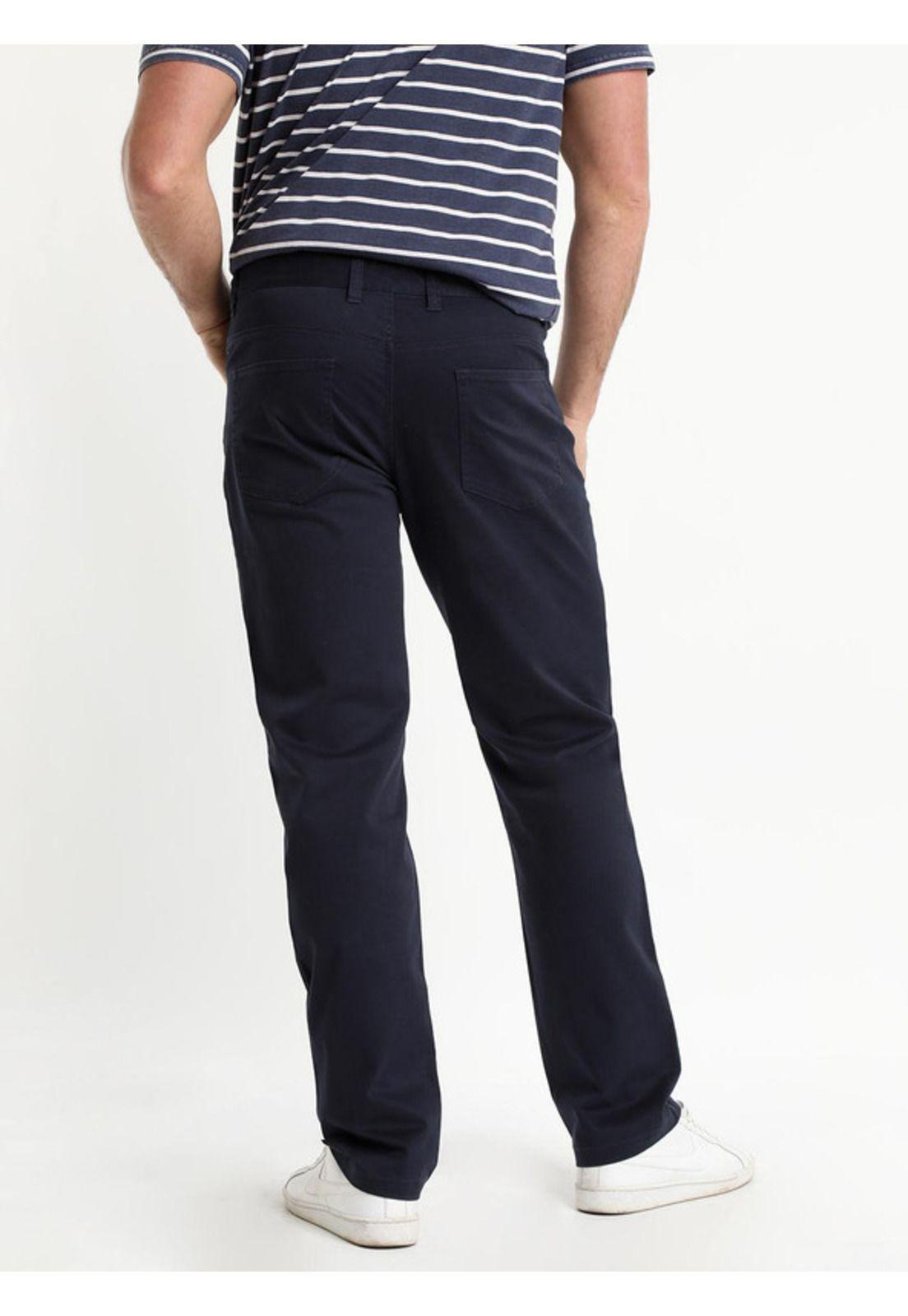 Pantalón Spandex 5 Bolsillos Regular Fit Azul Marino-2