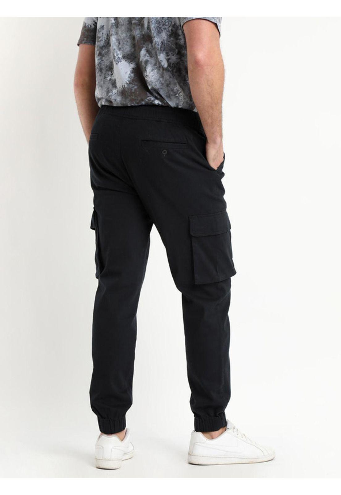 Pantalón Jogger Twill Frente Plano Gris Oscuro-2