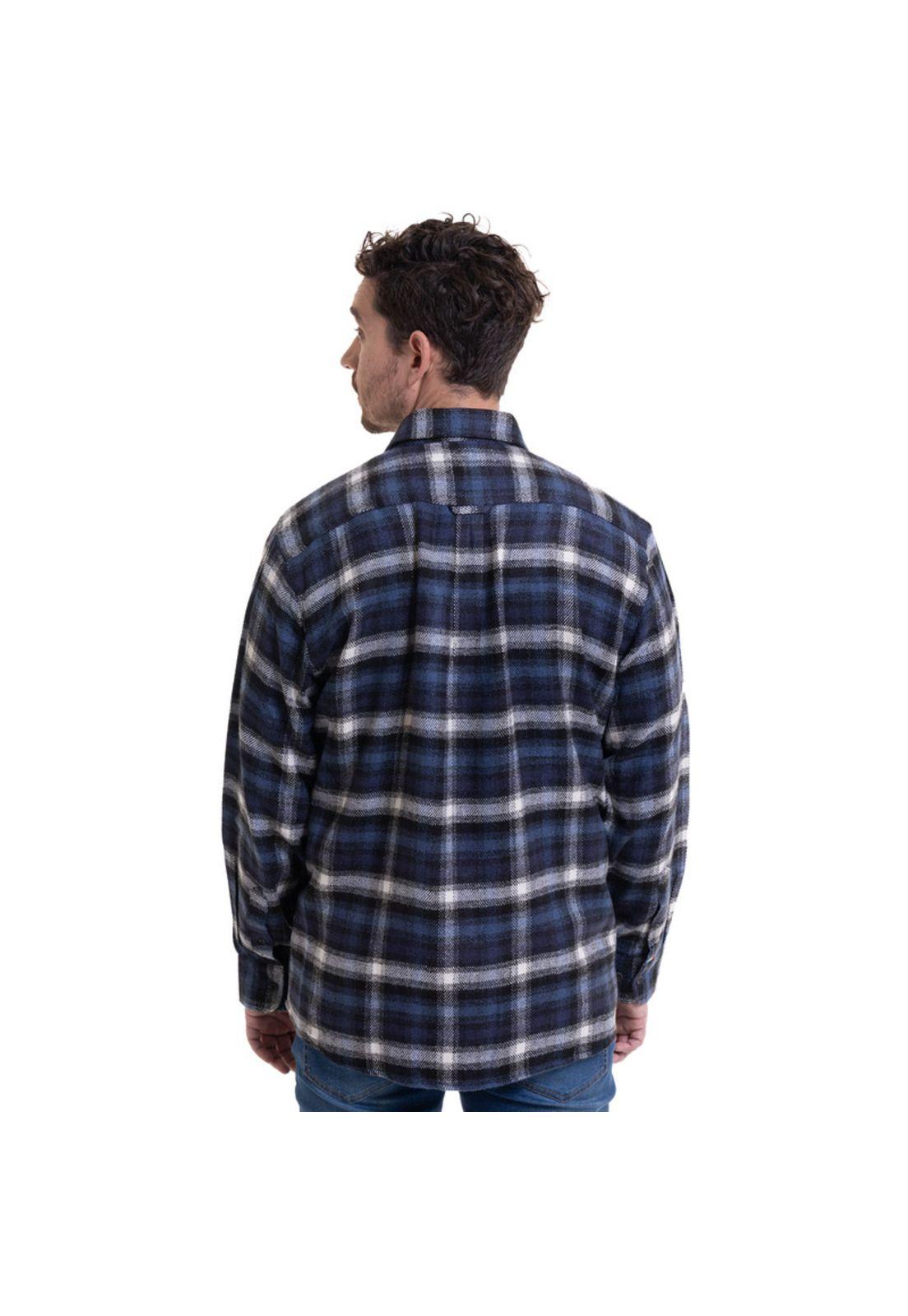 Camisa Leñadora Azul Marino-1
