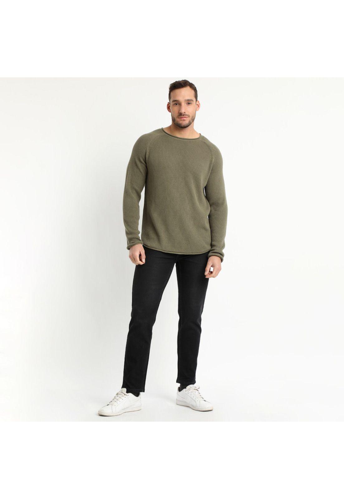 Sweater Cuello Redondo Khaki claro-0