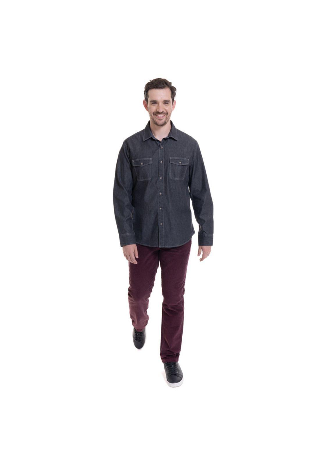 Pantalon 5 Bolsillos Spandex Burdeo-2