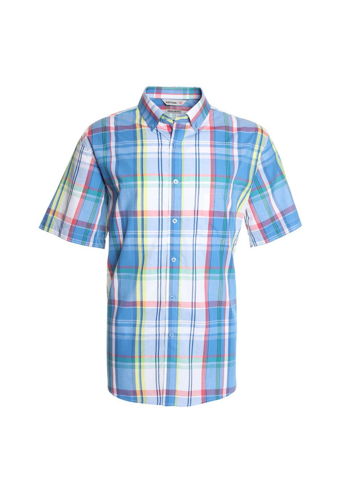 Camisa Fantasia Premium Manga Corta Boton Cuello Celeste-3