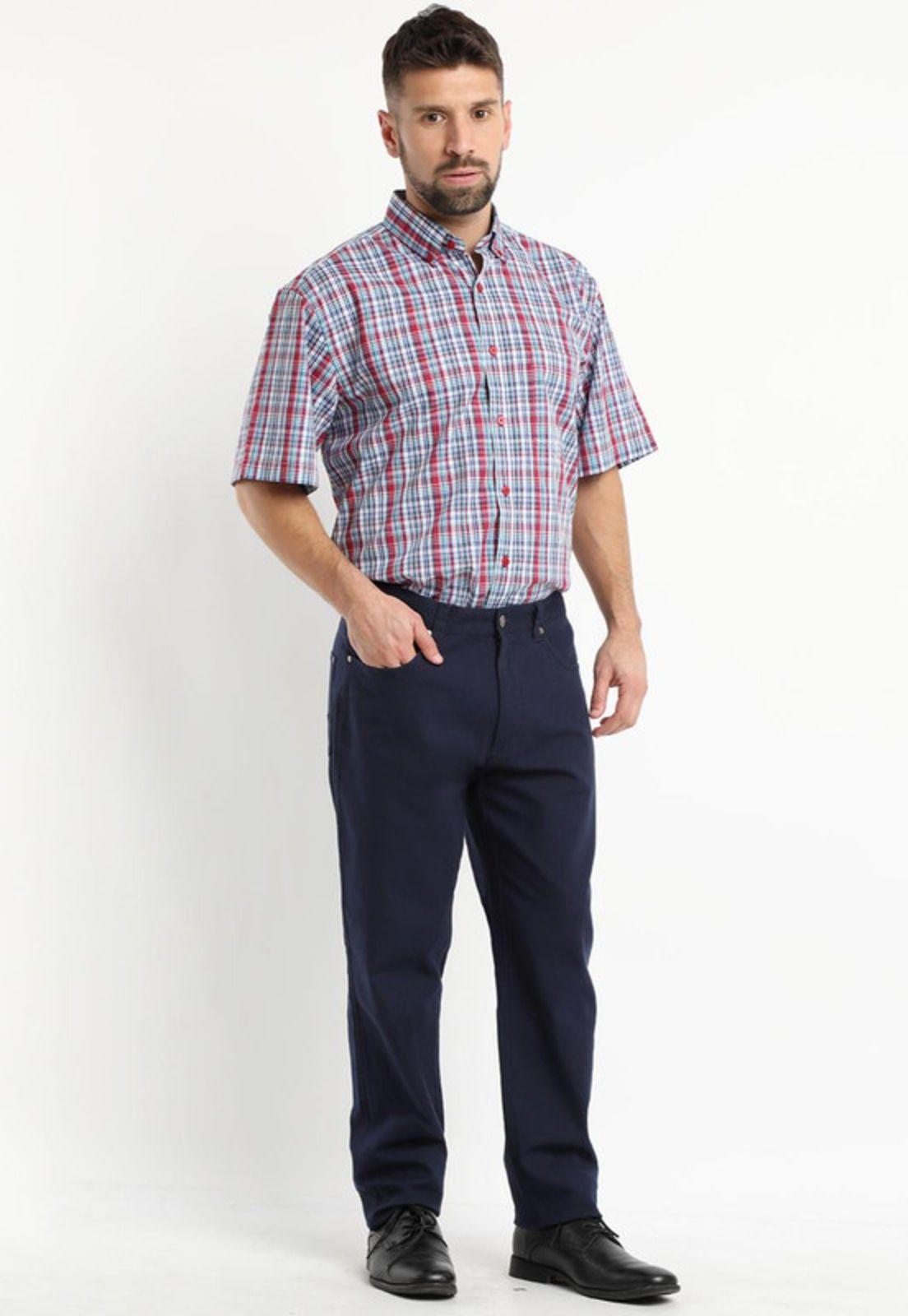Camisa Fantasia Premium Manga Corta Boton Cuello Rojo-2