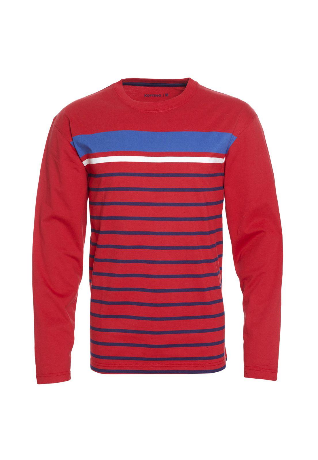 Polera Jersey Listada Cuello Redondo Manga Larga Regular Fit-3