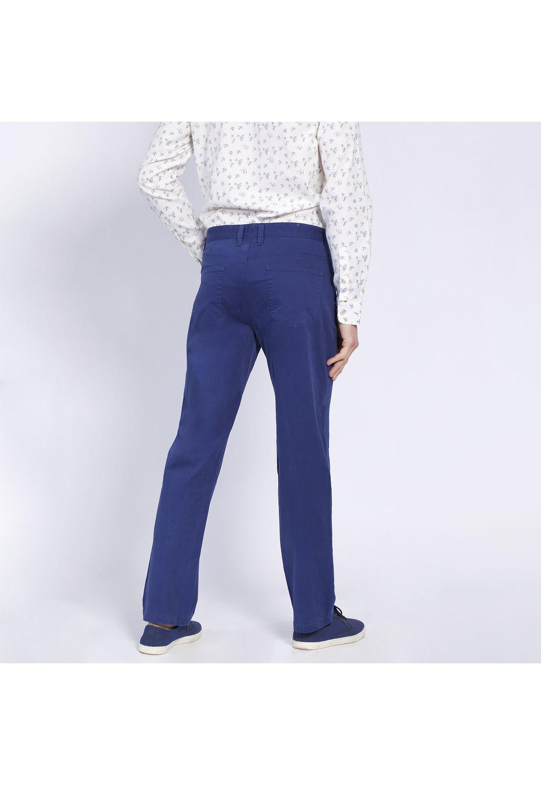 Pantalón Hombre 5 Bolsillos Regular Fit Spandex Azul marino-2