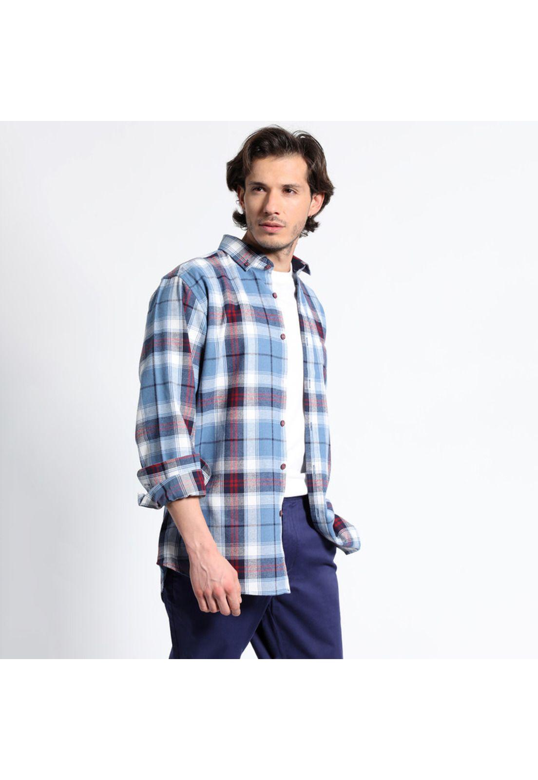 Camisa Manga Larga Franela Regular Fit-1
