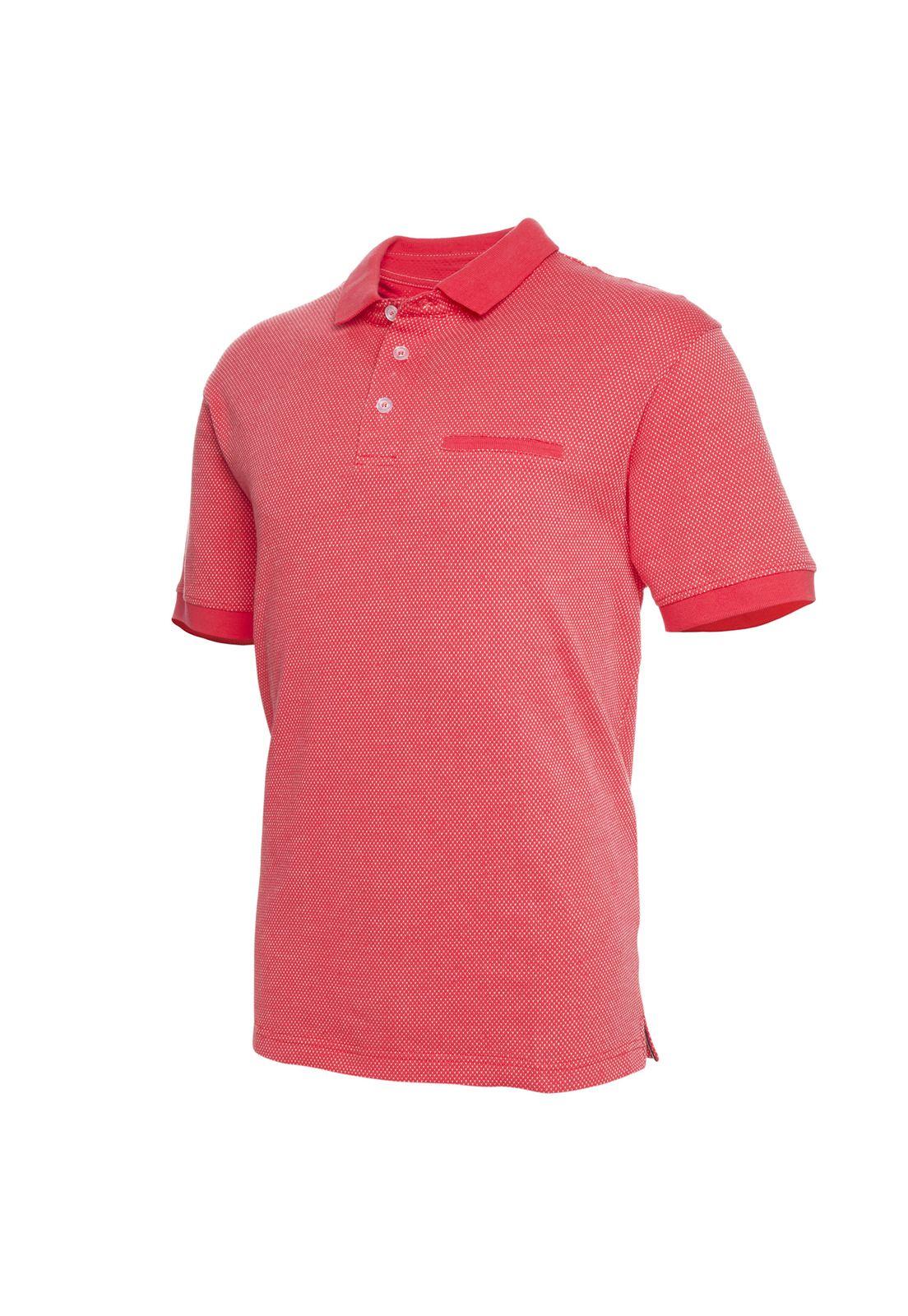 Polera Manga Corta Jacquard Mc Rojo-3