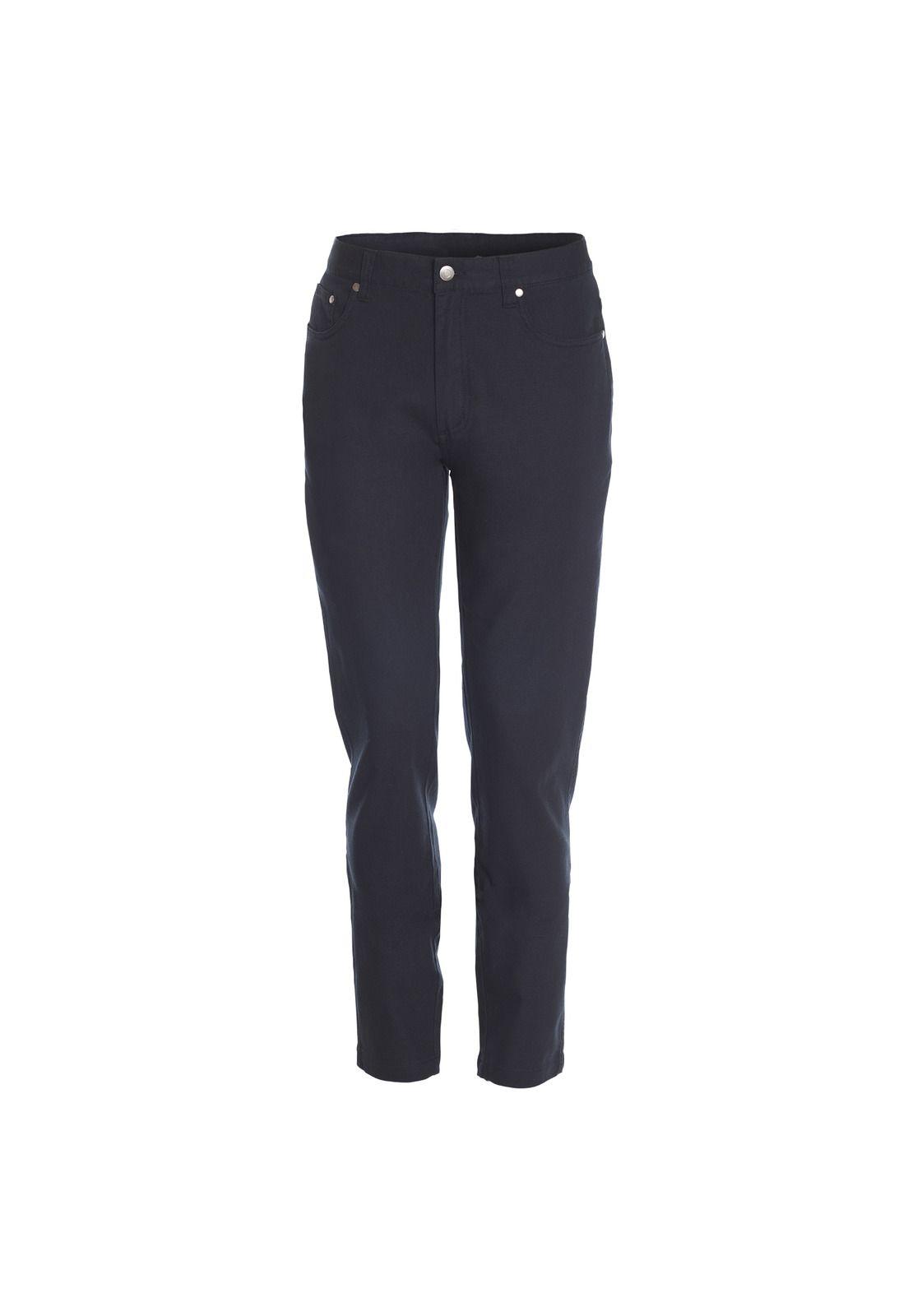 Pantalón Hombre Canvas 5 Bolsillos Spandex Negro-0