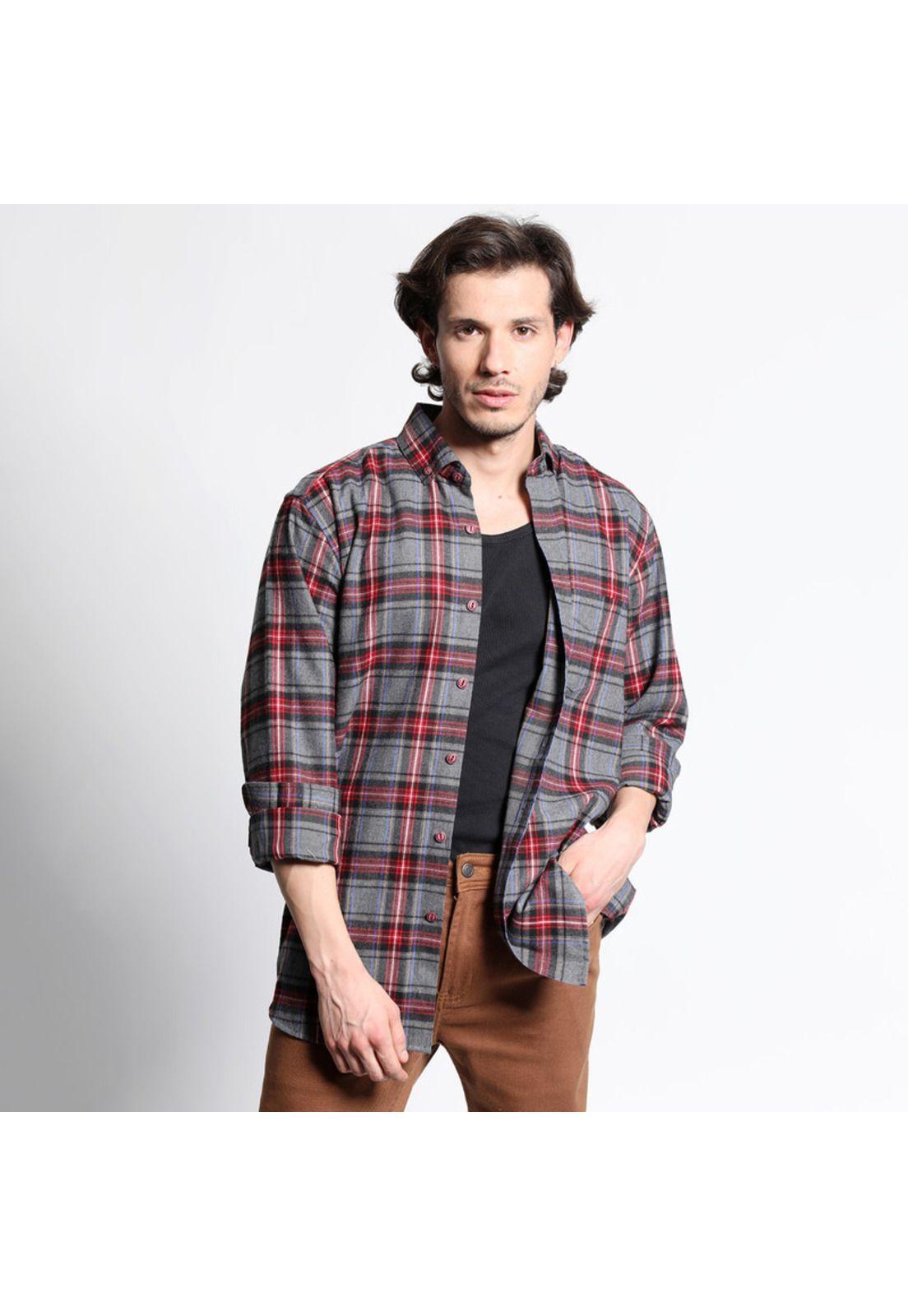 Camisa Manga Larga Franela Regular Fit-0