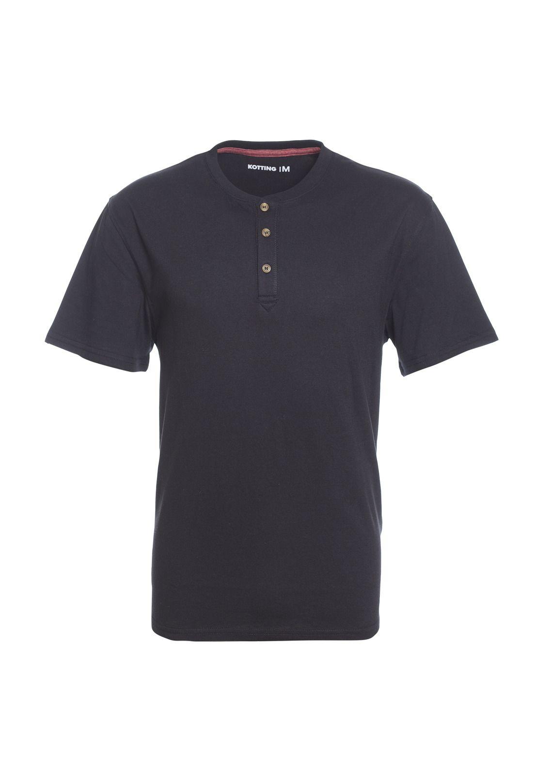 Polera Manga Corta Jersey Botónes Negro-0