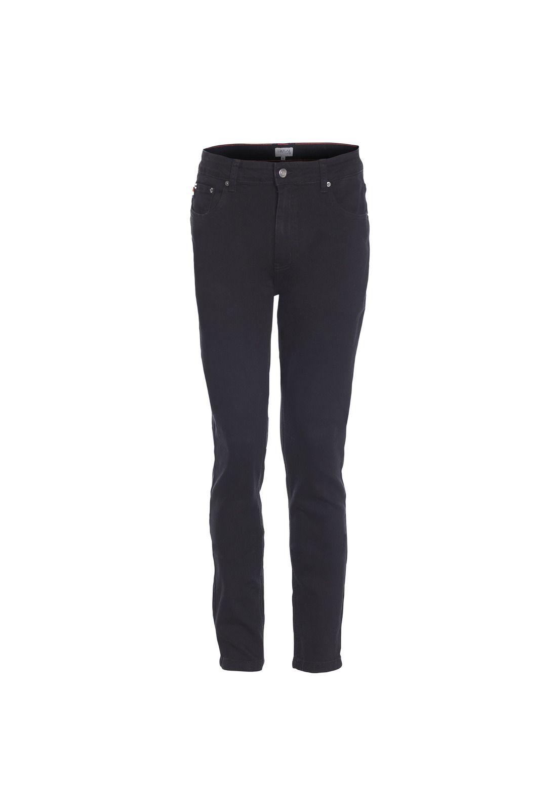 Pantalón Hombre Jeans Moda Solido Slim Fit Spandex Negro-3