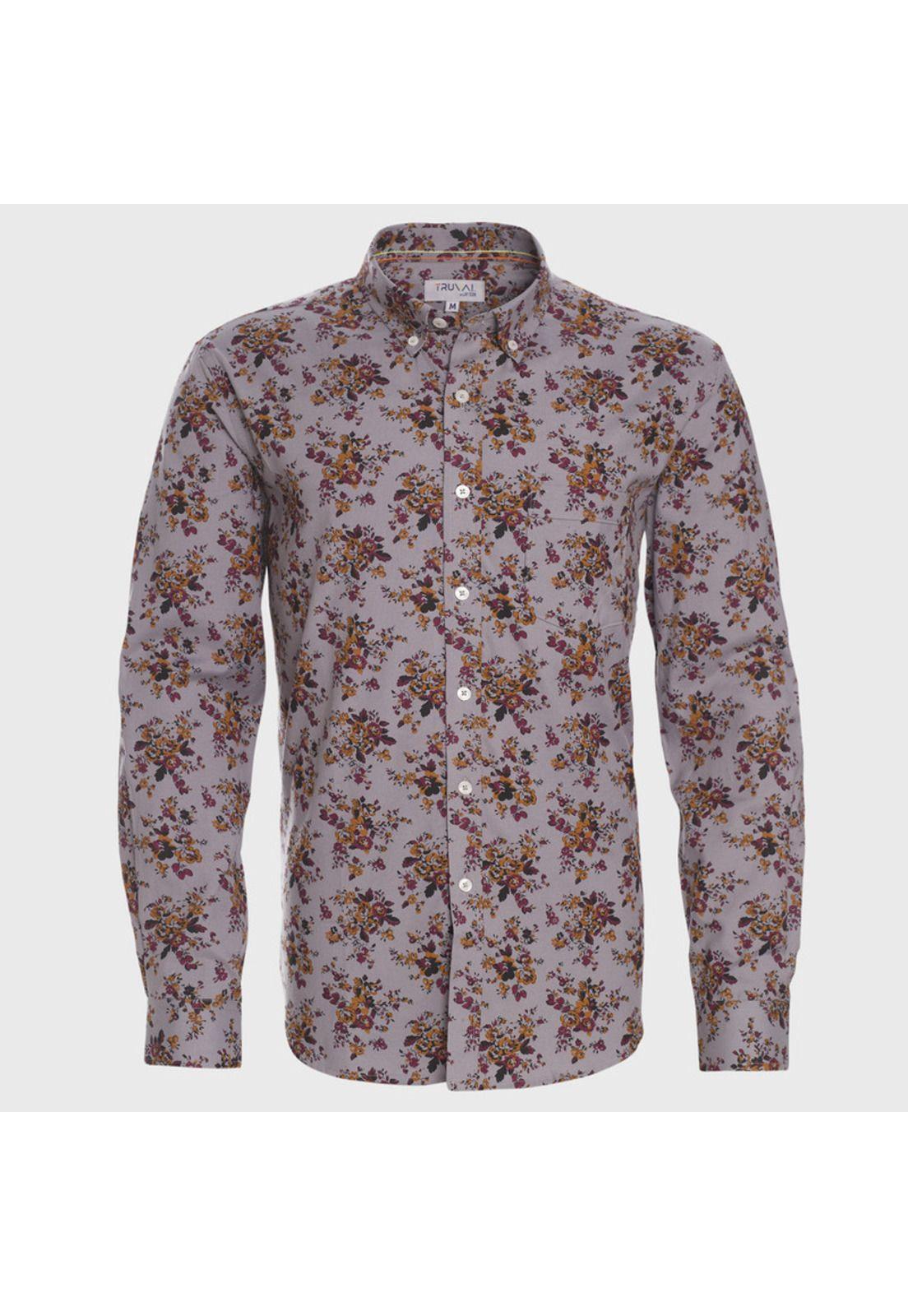 Camisa Manga Larga Oxford Estampada Slim Fit-0