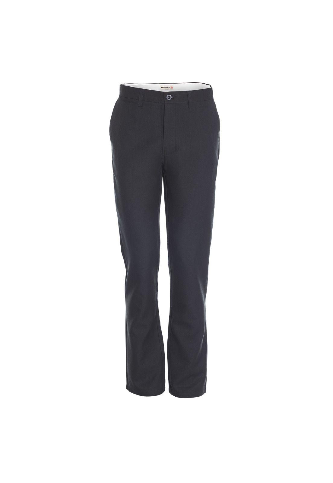 Pantalón Hombre Casimir Sin Pinzas Negro-0