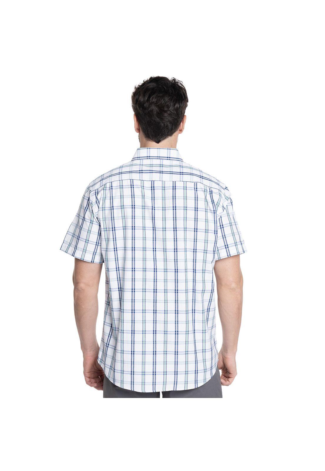 CAMISA HOMBRE MANGA CORTA FANTASÍA CLÁSICA CUELLO SEMI ITALIANO-1