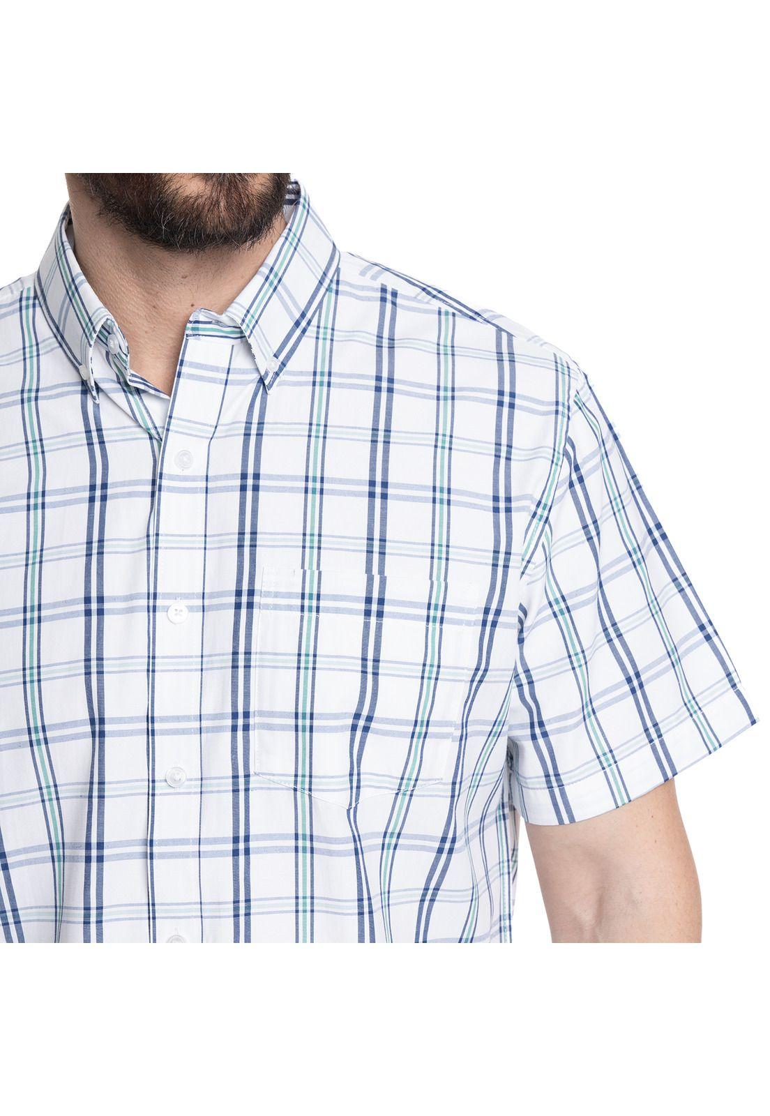 CAMISA HOMBRE MANGA CORTA FANTASÍA CLÁSICA CUELLO SEMI ITALIANO-2