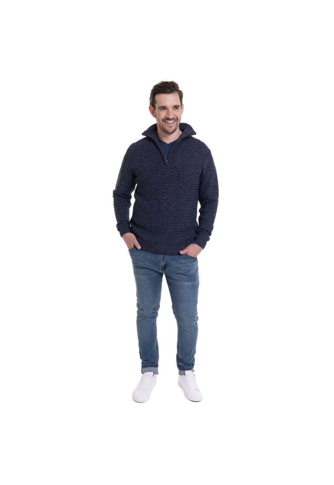 Sweater Medio Cierre Azul Marino-2