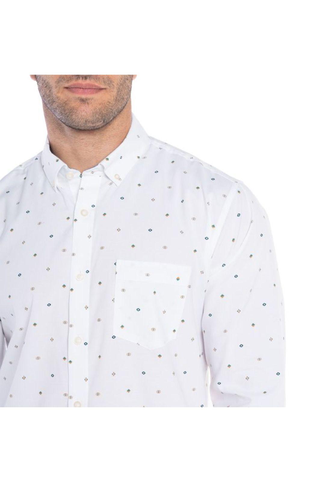 Camisa Manga Larga Oxford Estampada Hombre-2