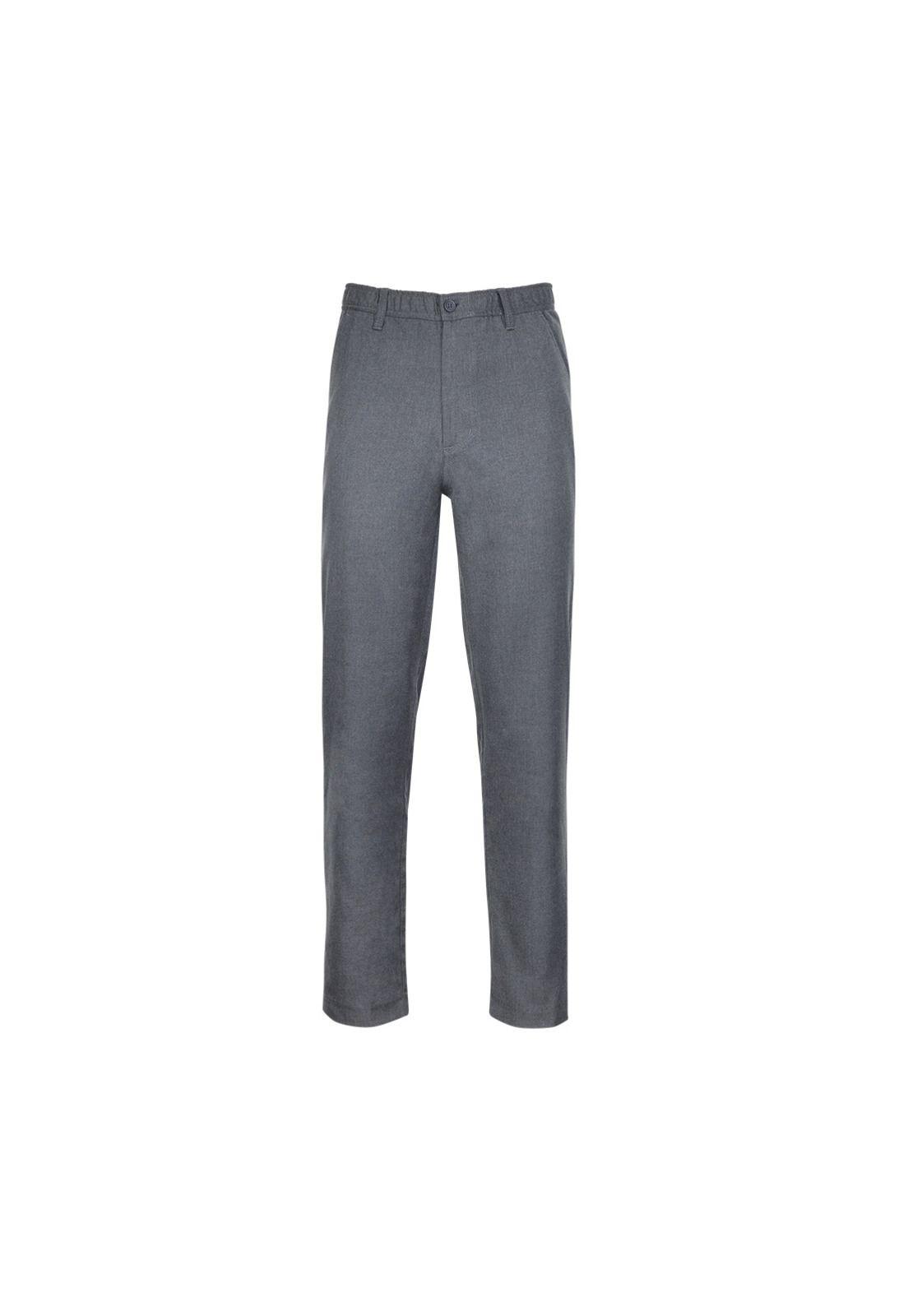 Pantalón Básico Frente Plano Gris-2