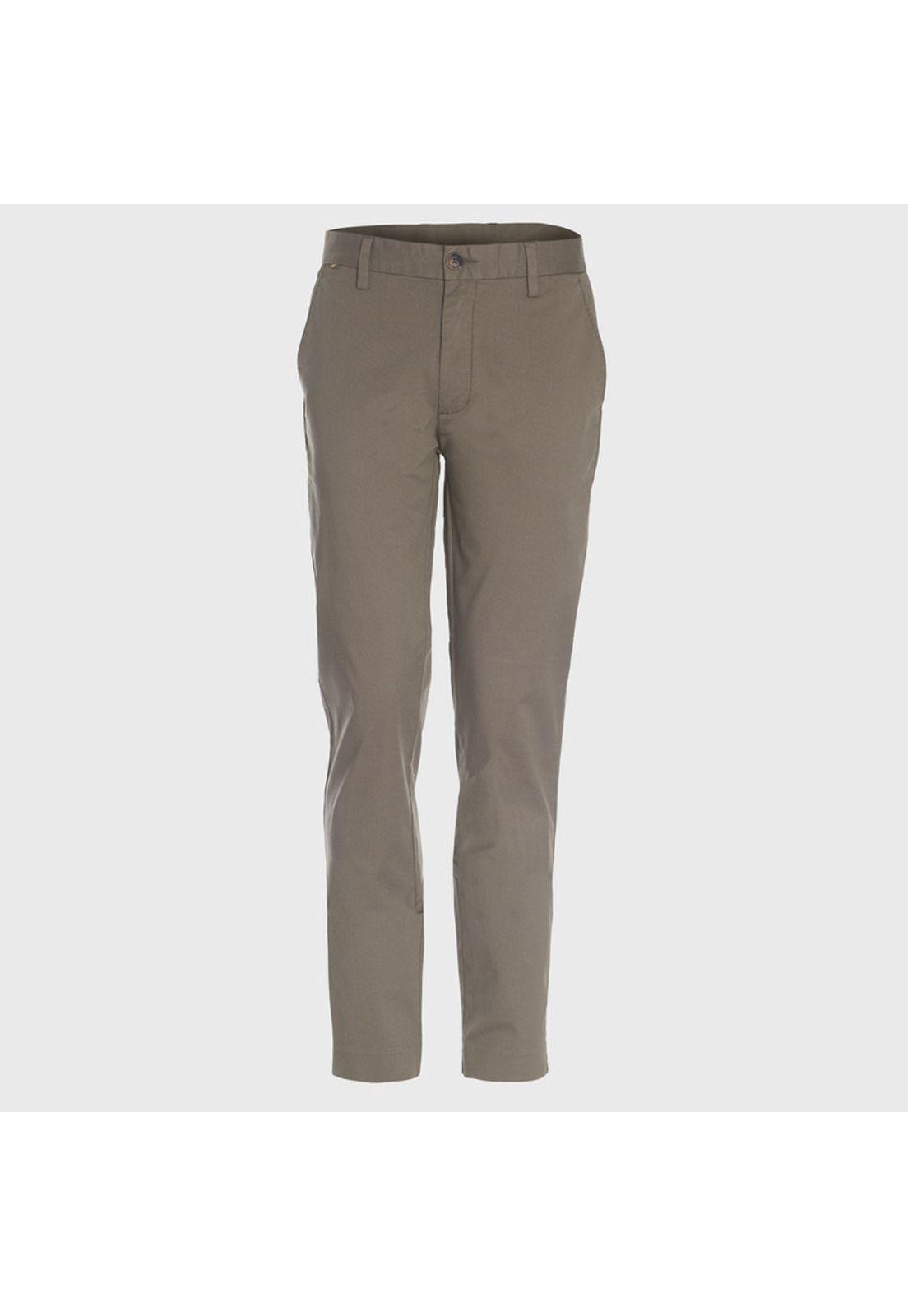 Pantalon Frente Plano Slim Fit Estampado Spandex-0