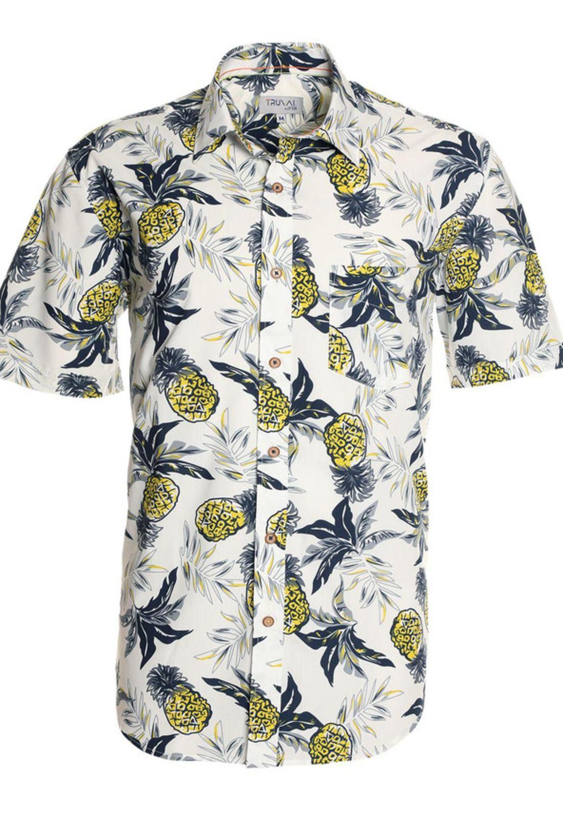 Guayabera Estampada Blanco-3