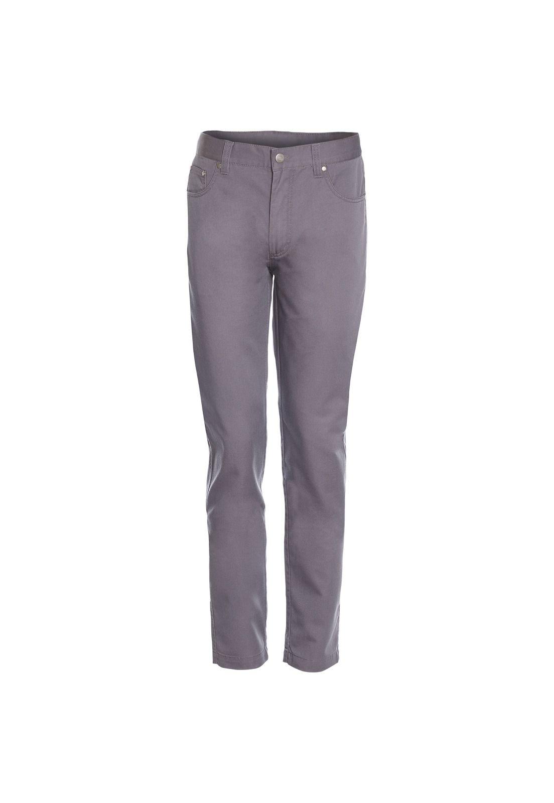 Pantalón Hombre 5 Bolsillos Tc Twill Gris-0