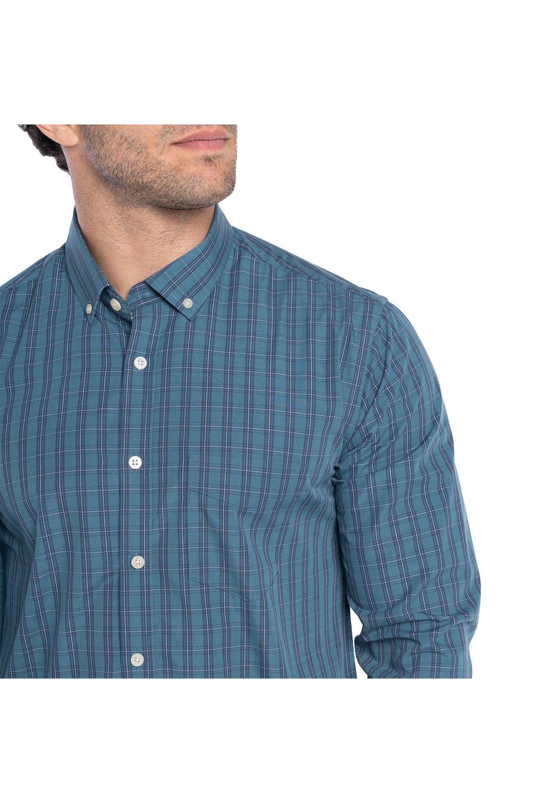 Camisa Manga Larga Cuadros Hombre-2