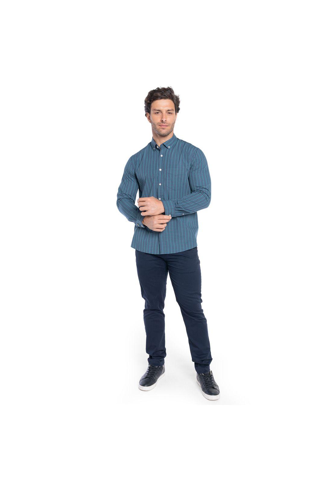Camisa Manga Larga Cuadros Hombre-3