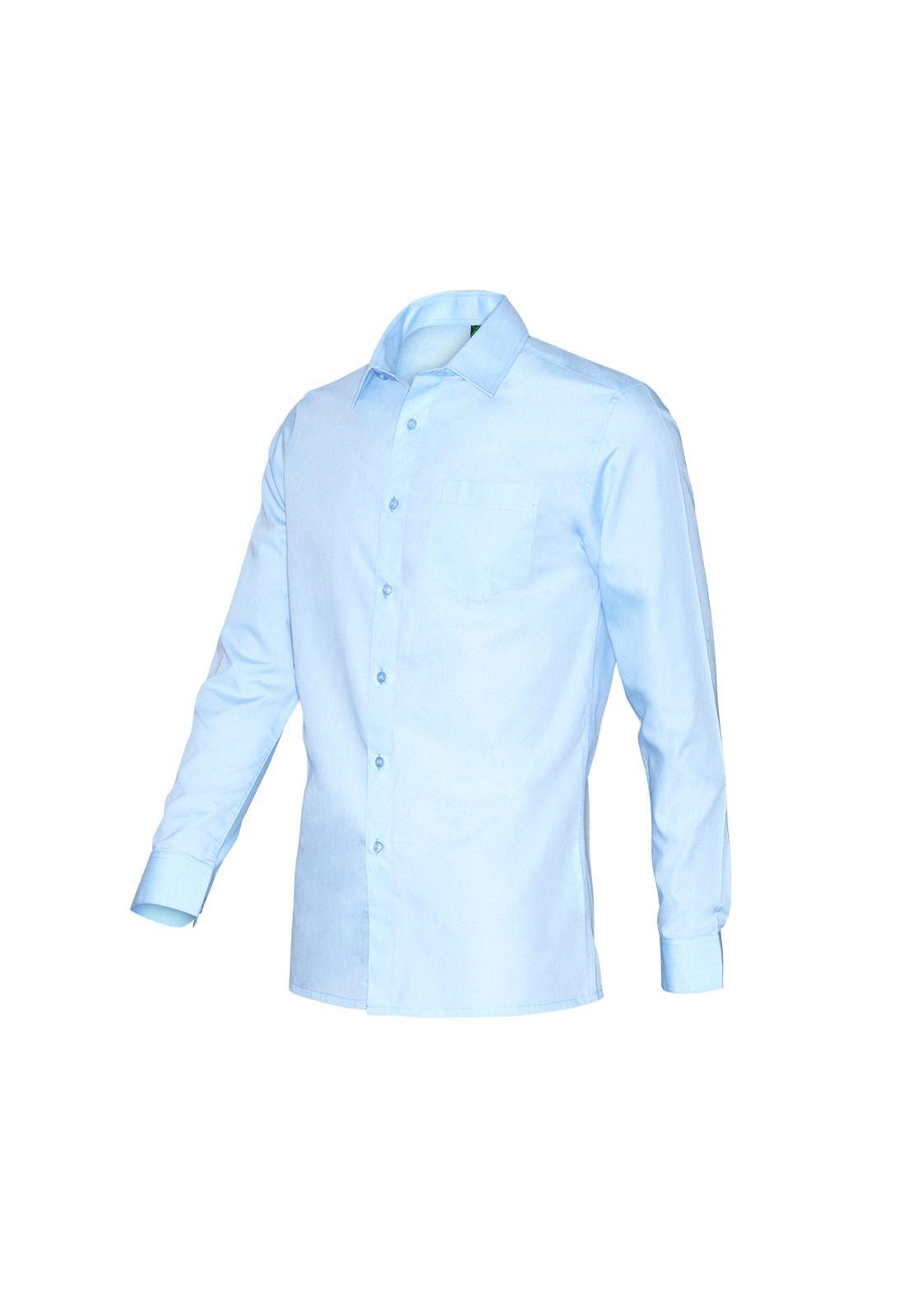 Camisa Escolar Slim Fit Celeste Niño-0