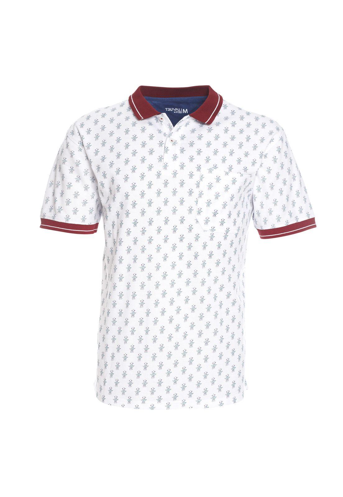 Polera Manga Corta Pique Estampada Blanca-3