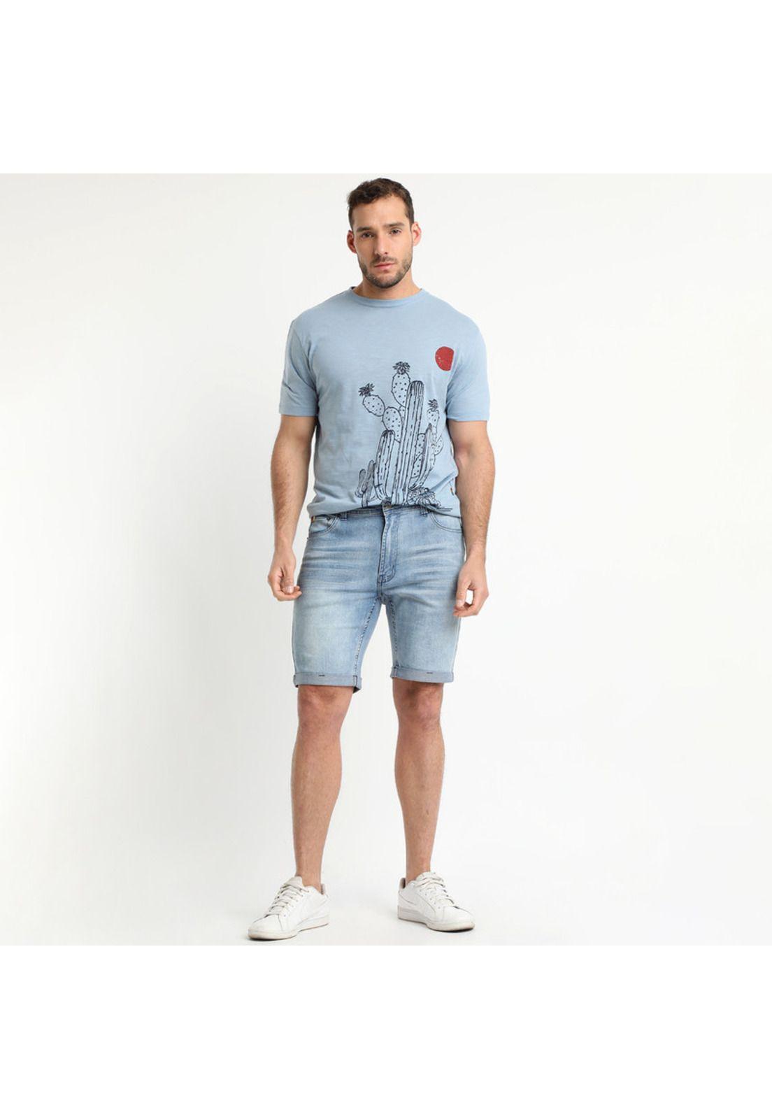 Bermuda Jeans Azul Claro Denim-0