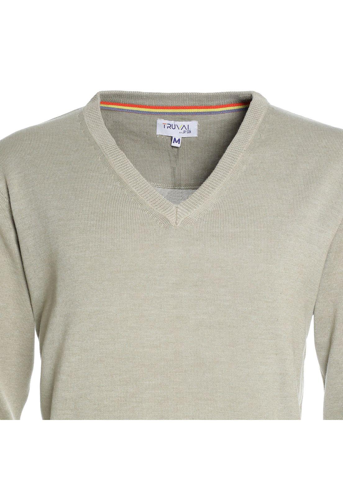 Sweater Cuello V Oliva claro-3