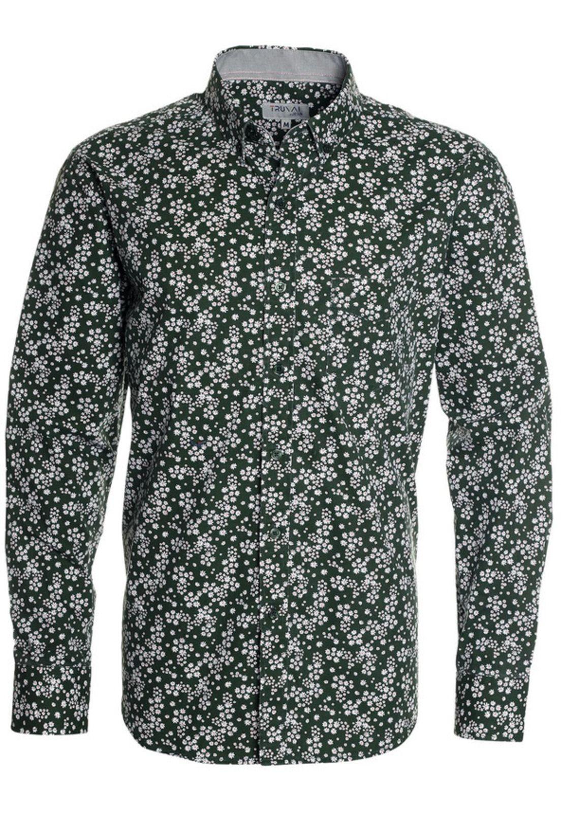 Camisa Trevira Estampada Verde Musgo-3