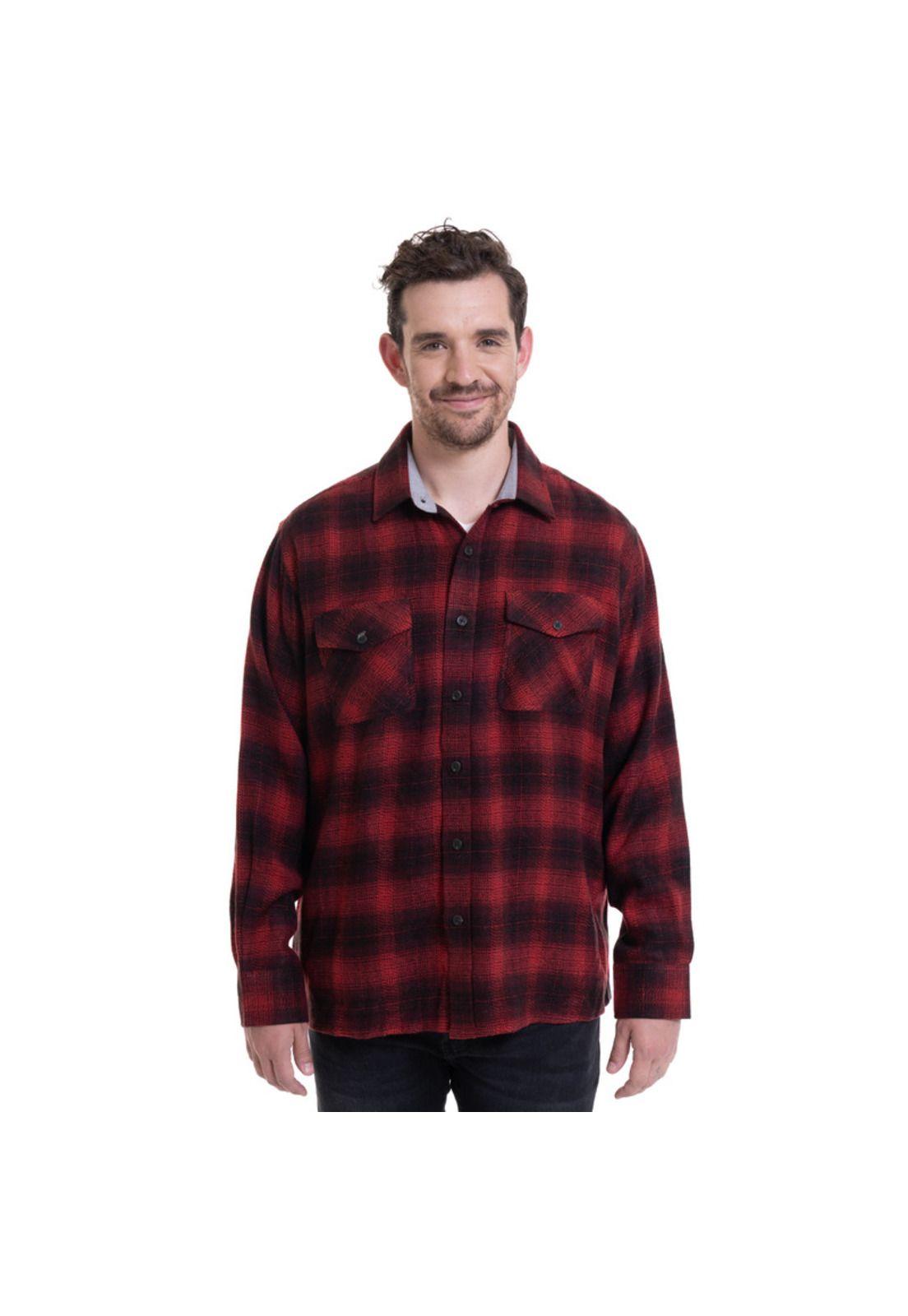 Camisa Leñadora Rojo Oscuro-0